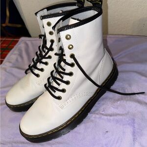 Dr. Martens White Leather Combat Boots